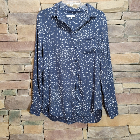 Ganni Barra Crepe Shirt in Total Eclipse size EU 34/ US XS - Picture 7 of 12